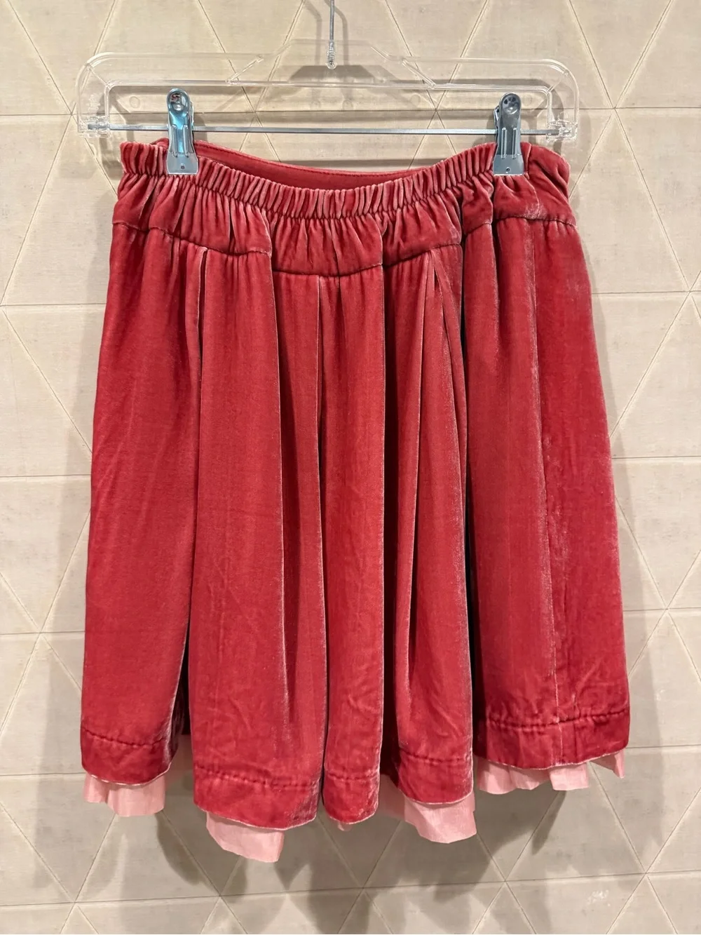 Rachel Riley pink velvet skirt 14
